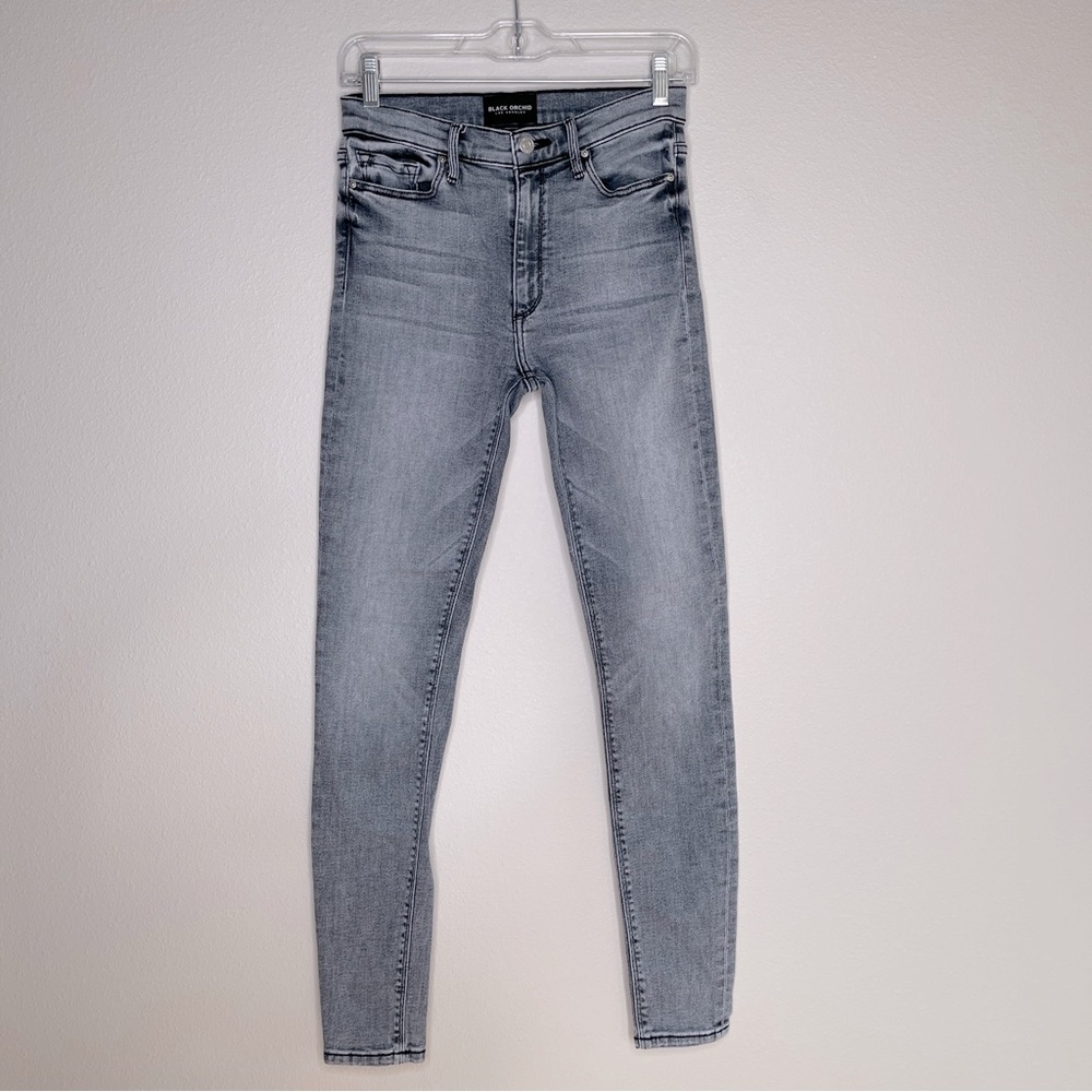 Black Orchid Gisele High Rise Skinny Jeans Gray Wash Stretch Denim Size 26 - Picture 2 of 13